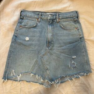 Zara Light Blue Distressed Mini Skirt